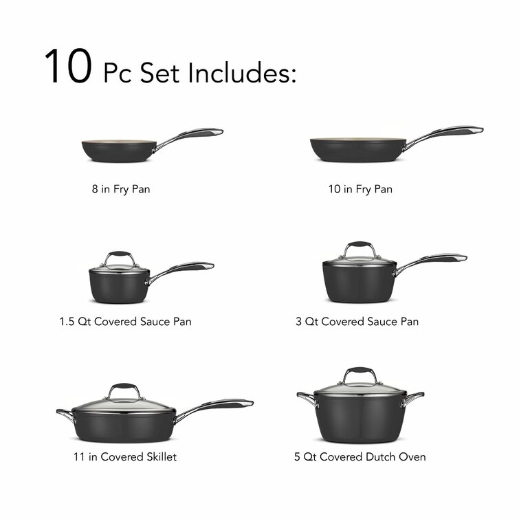 Tramontina Gourmet Ceramica Deluxe 10 Piece Non Stick Cookware Set